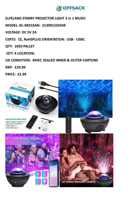Elfeland Starry Projector Light